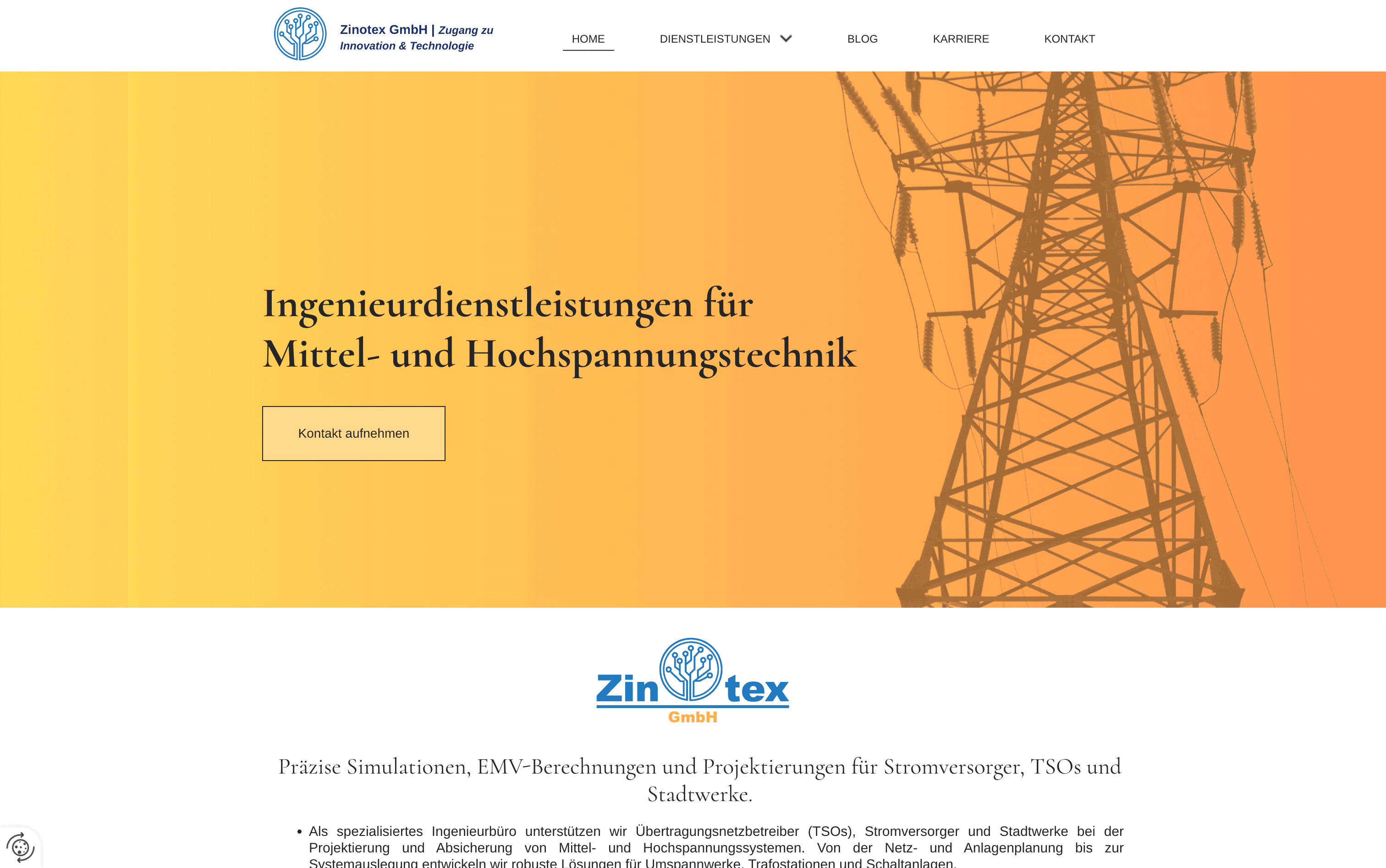 Zinotex homepage redesign