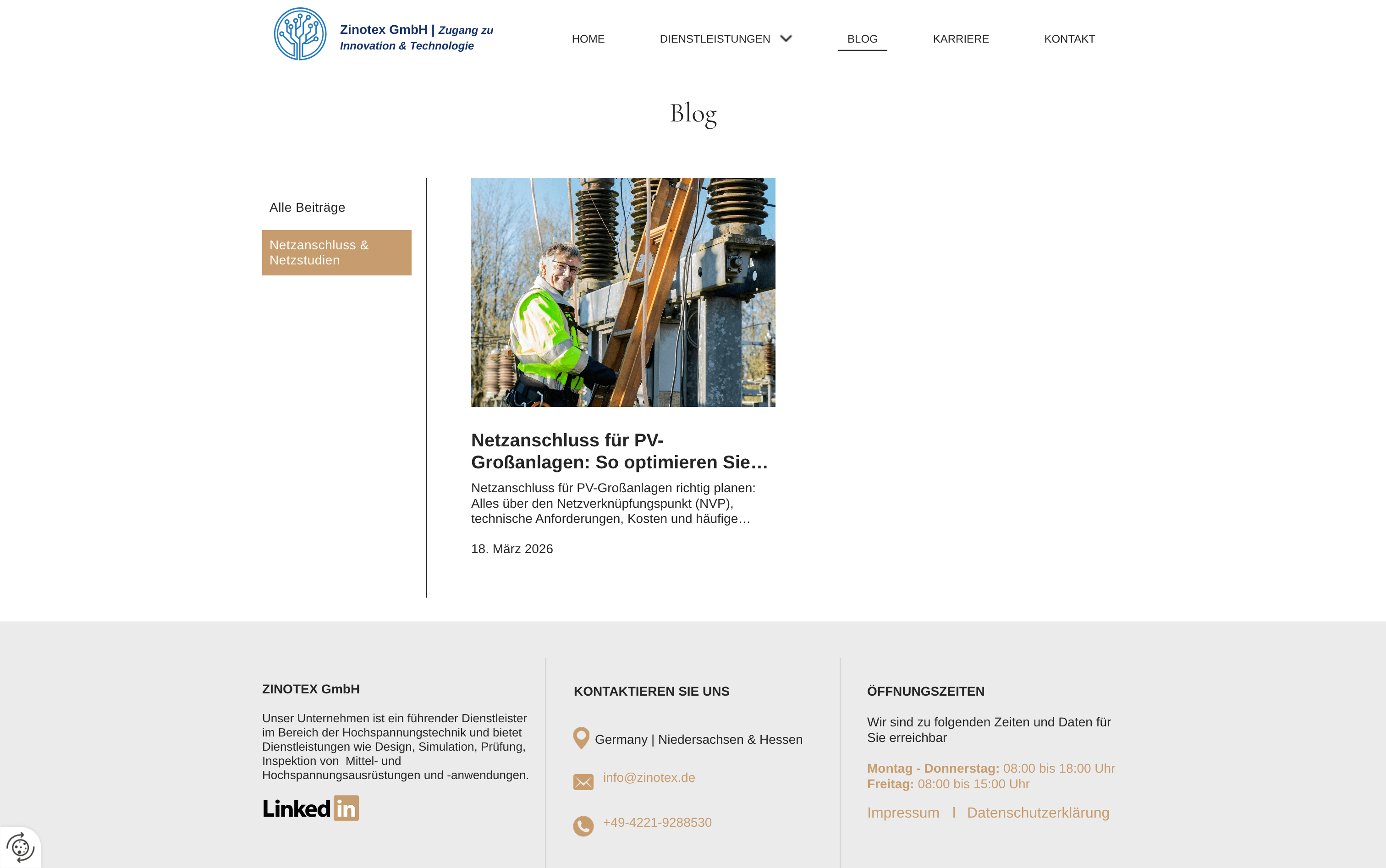 Zinotex SEO content and blog interface