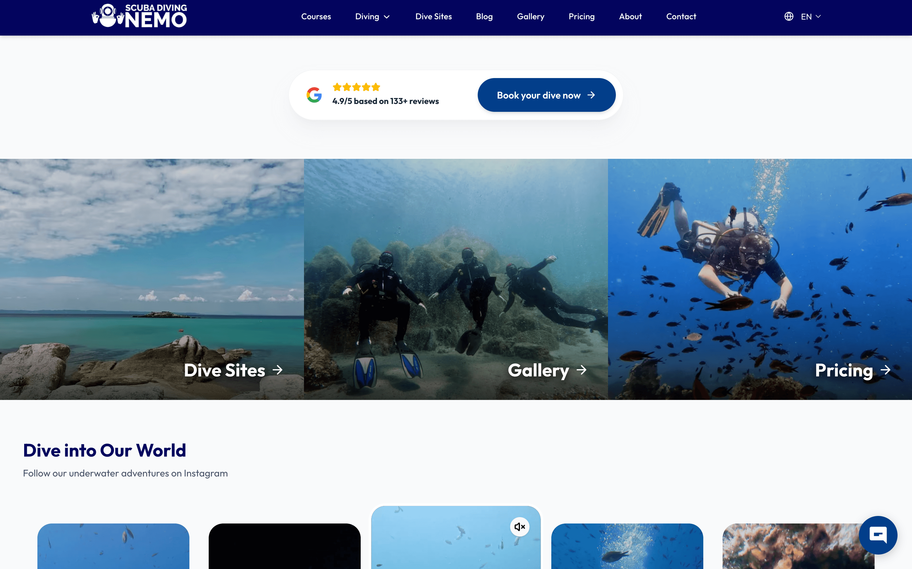 Thumbnail for Scuba Diving Nemo booking and conversion layout